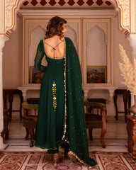 Forest Green Embellished Anarkali Gown