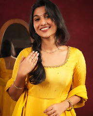 Golden Glow Yellow Georgette Anarkali