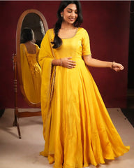 Golden Glow Yellow Georgette Anarkali