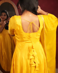 Golden Glow Yellow Georgette Anarkali