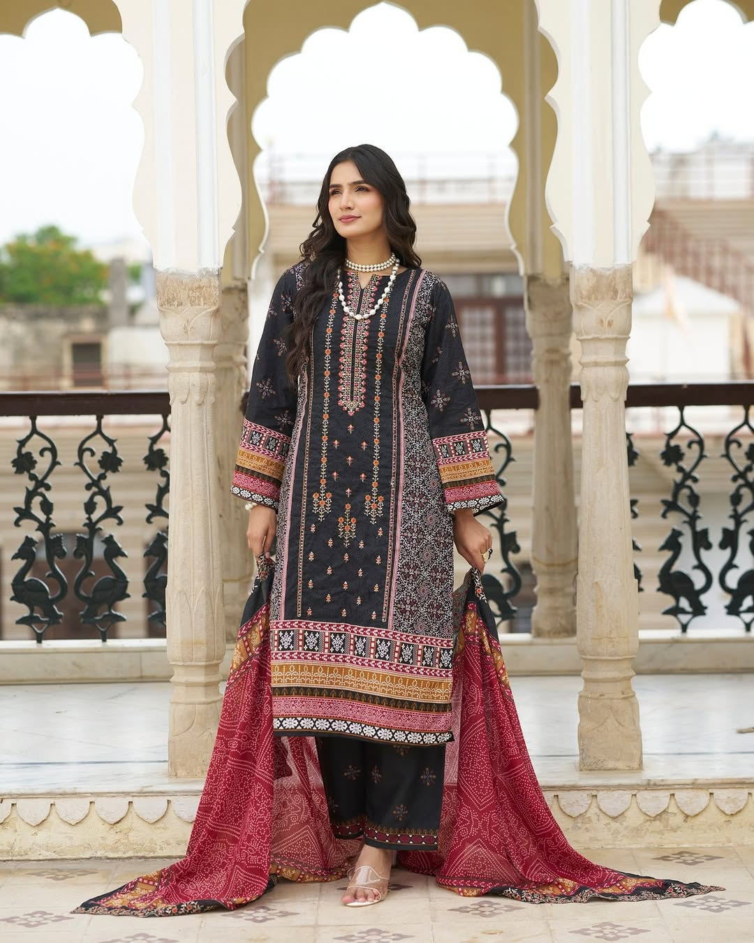 Black Embroidered Kurta Set