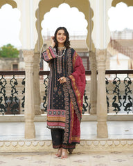 Black Embroidered Kurta Set