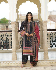 Black Embroidered Kurta Set