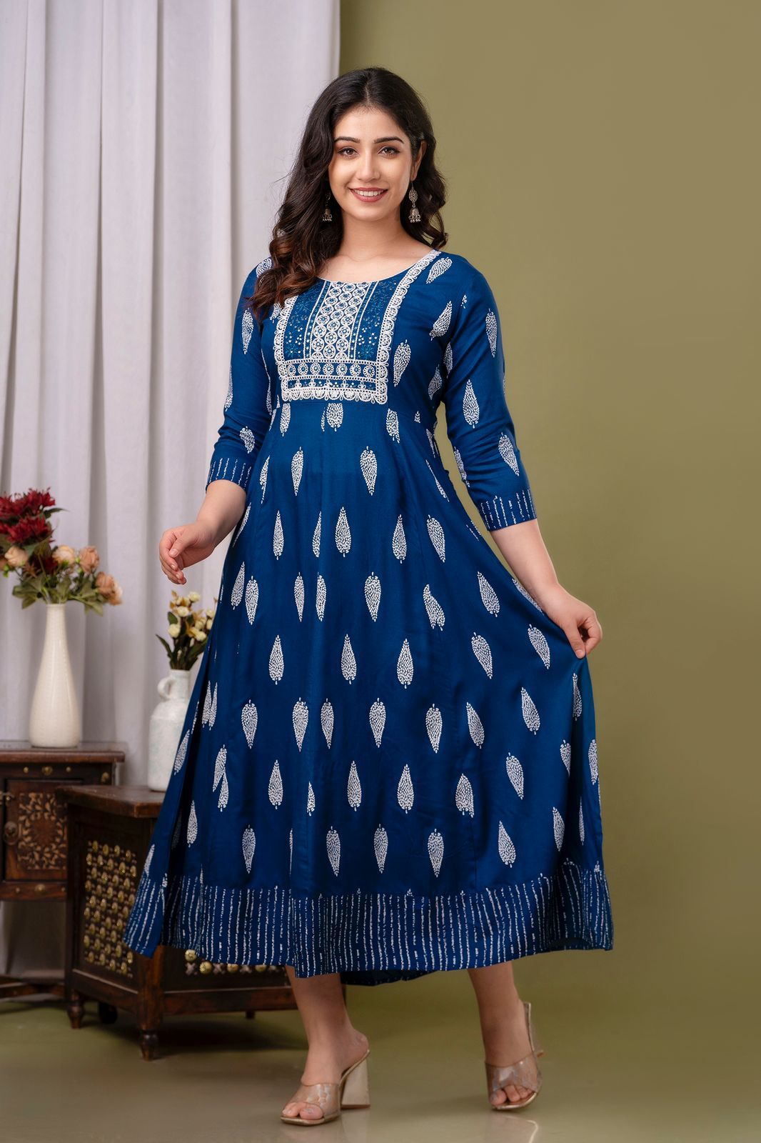 Ocean Breeze Blue Cotton Kurti