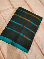 Black Soft Cotton Saree with Linings and Running Blouse