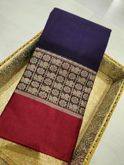 Elegant Peacock Garden Weave Heavy Border Narayanpet Saree with Running Blouse