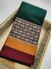 Elegant Peacock Garden Weave Heavy Border Narayanpet Saree with Running Blouse