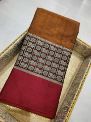 Elegant Peacock Garden Weave Heavy Border Narayanpet Saree with Running Blouse