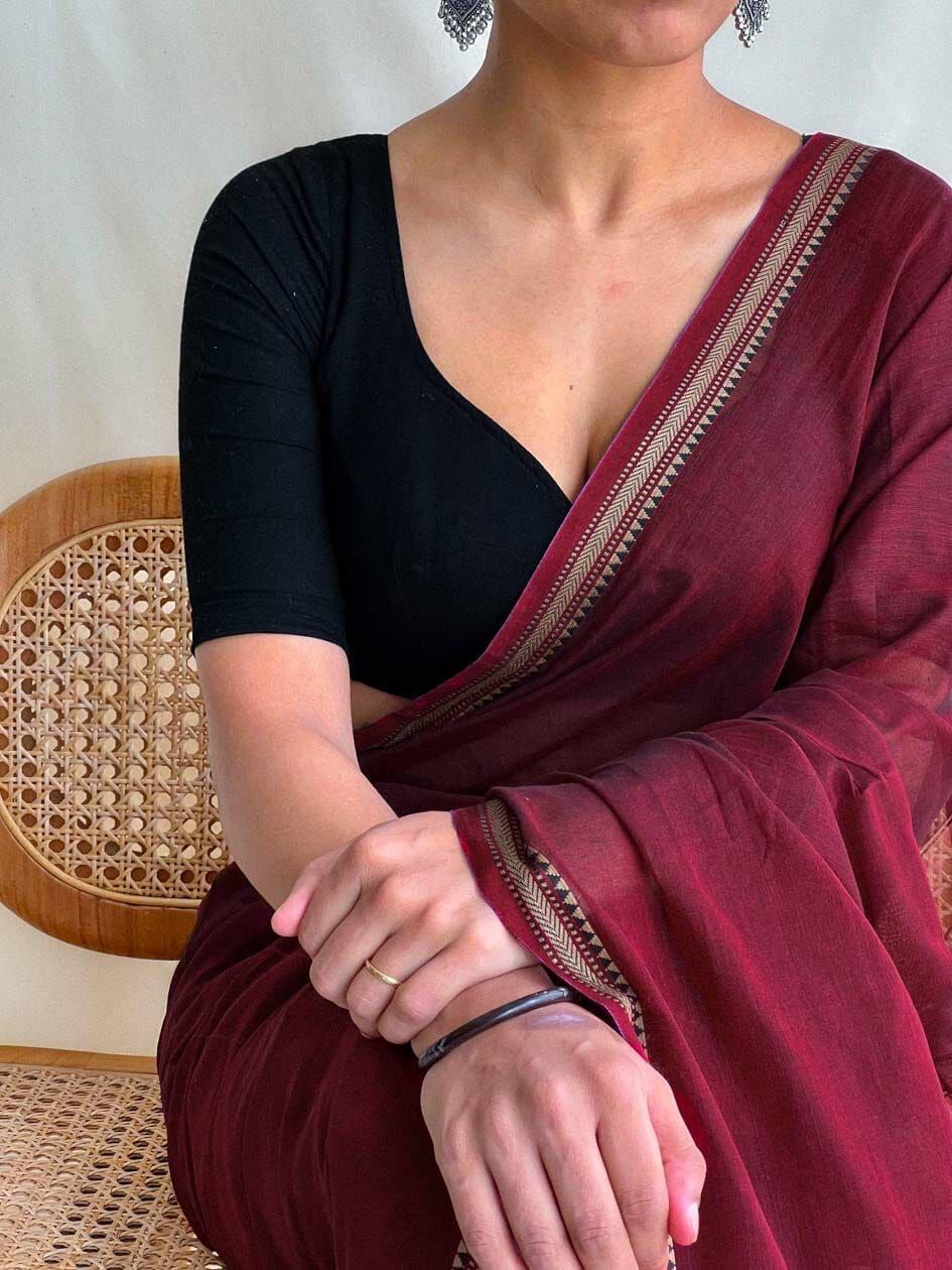 Luxurious Maroon Narayanpet Saree