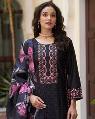 Black Beauty Vibrant Digital Printed Kurta Set