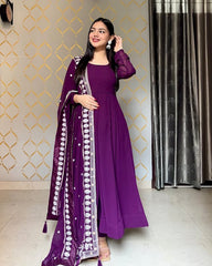 Regal Purple Anarkali Gown