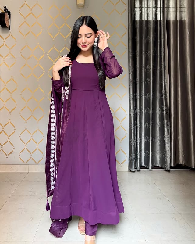 Regal Purple Anarkali Gown