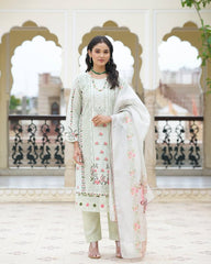 Seashell Embroidered Cotton Kurta Set