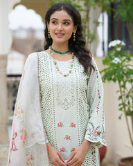 Seashell Embroidered Cotton Kurta Set